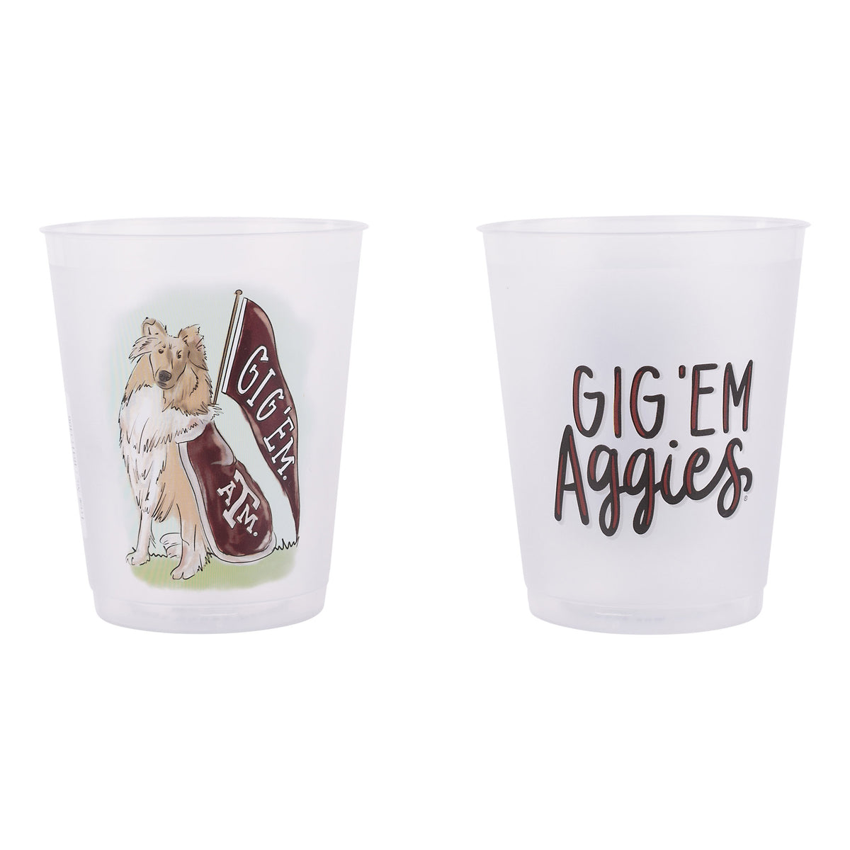 Texas A&M  Mascot Frosted Cups Set/8