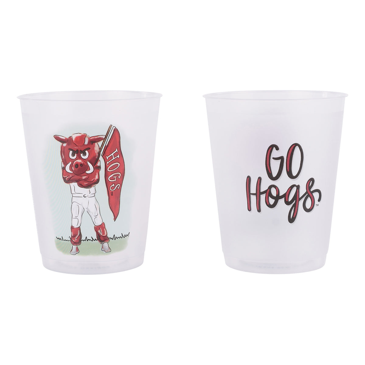 Arkansas Mascot Frosted Cups Set/8