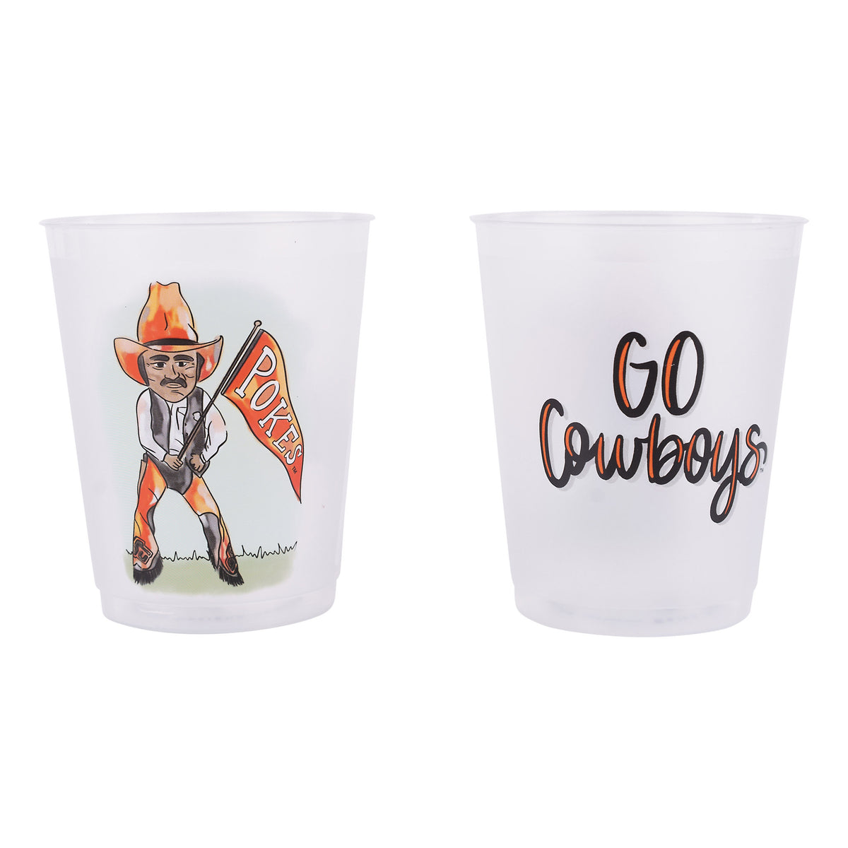 Oklahoma State  Mascot Frosted Cups Set/8