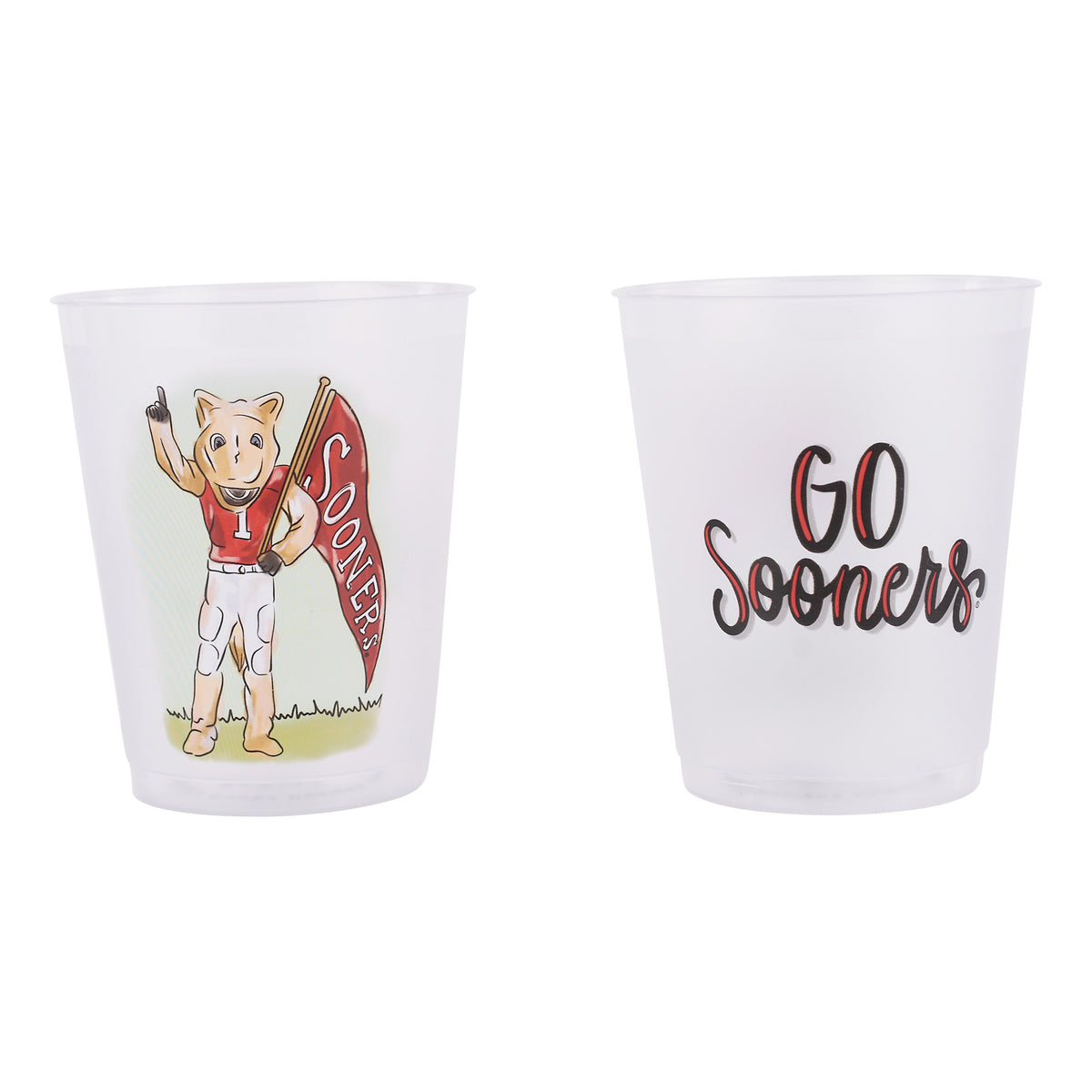 Oklahoma  Mascot Frosted Cups Set/8
