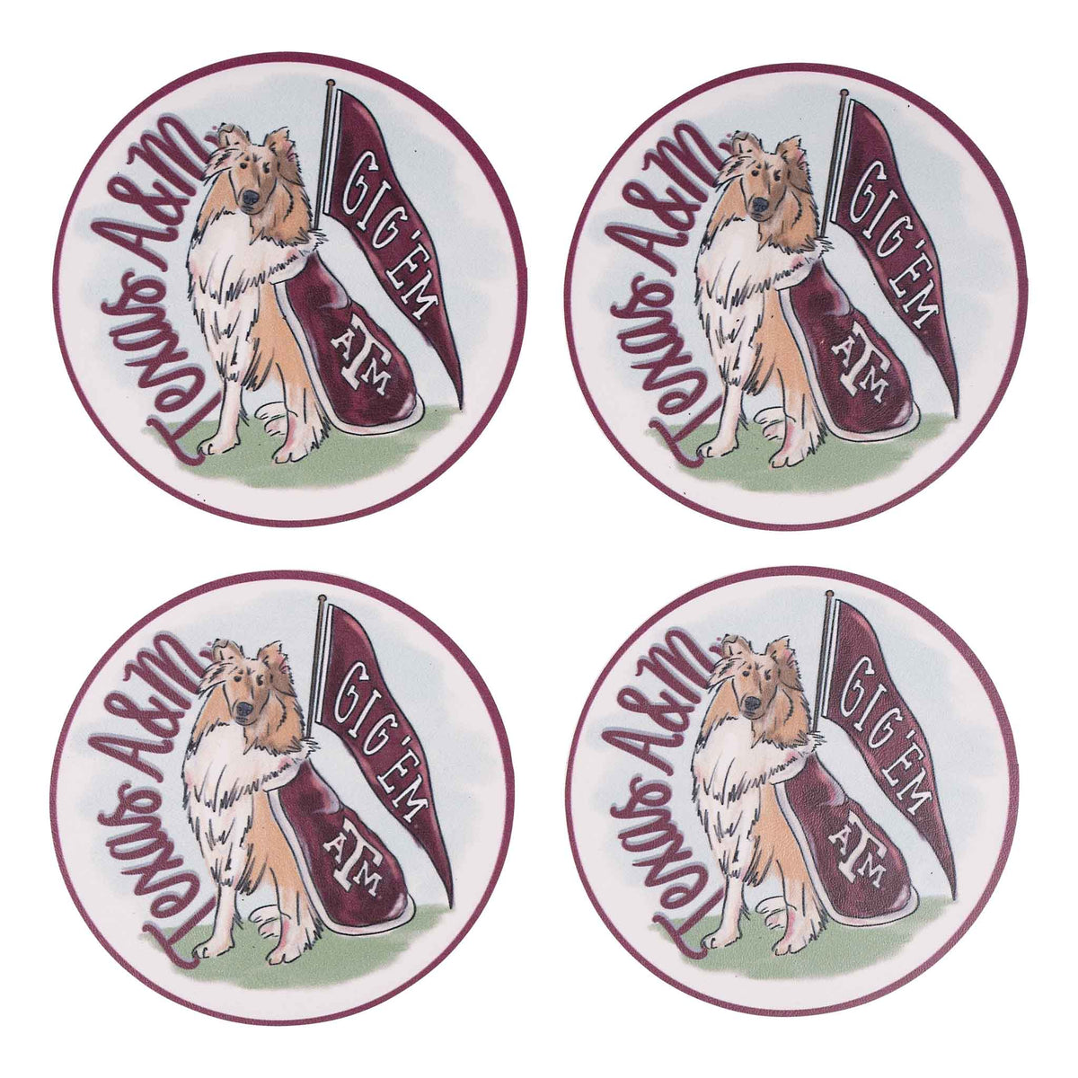 Texas A&M Mascot Coaster Set/4