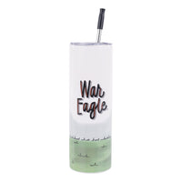 Auburn Tumbler with 'War Eagle' text and grass design on a white background