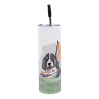 University of Tennessee tumbler featuring Smokey holding a Vols flag.