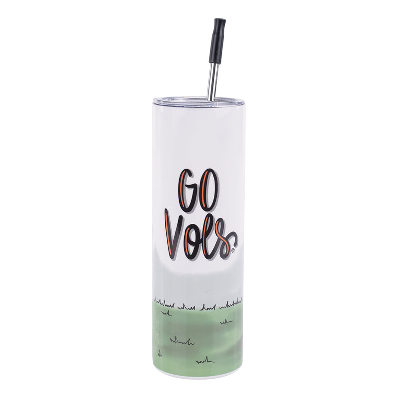 Tennessee Tumbler with 'GO VOLS' text on a white background