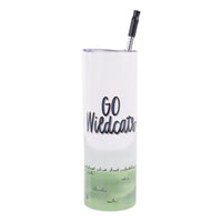University of Kentucky Tumbler with 'Go Wildcats' text and grass design on a white background