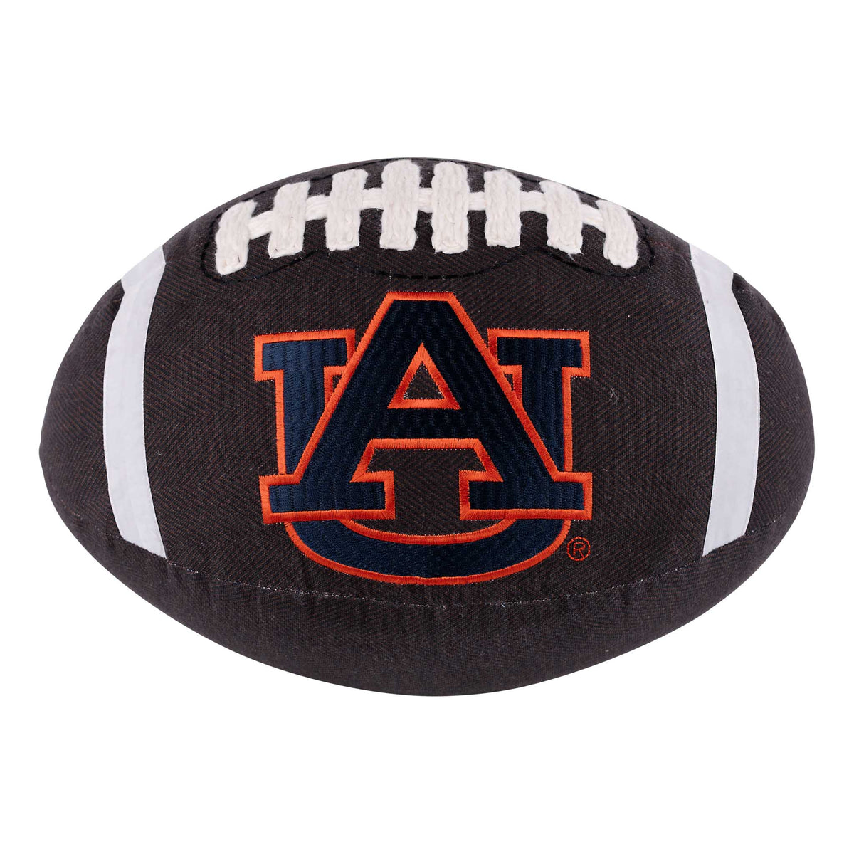 Football pillow with Auburn University logo on a white background