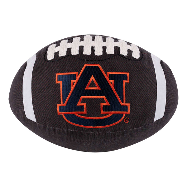 Football pillow with Auburn University logo on a white background
