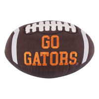 Plush University of Florida football with 'GO GATORS' text on a white background