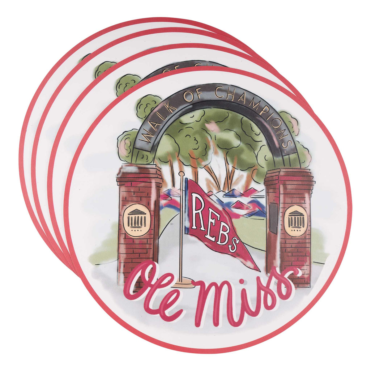 Ole Miss Mascot Placemat Set/4