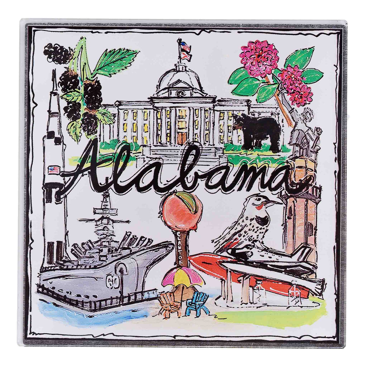 State of Alabama Icon Magnet