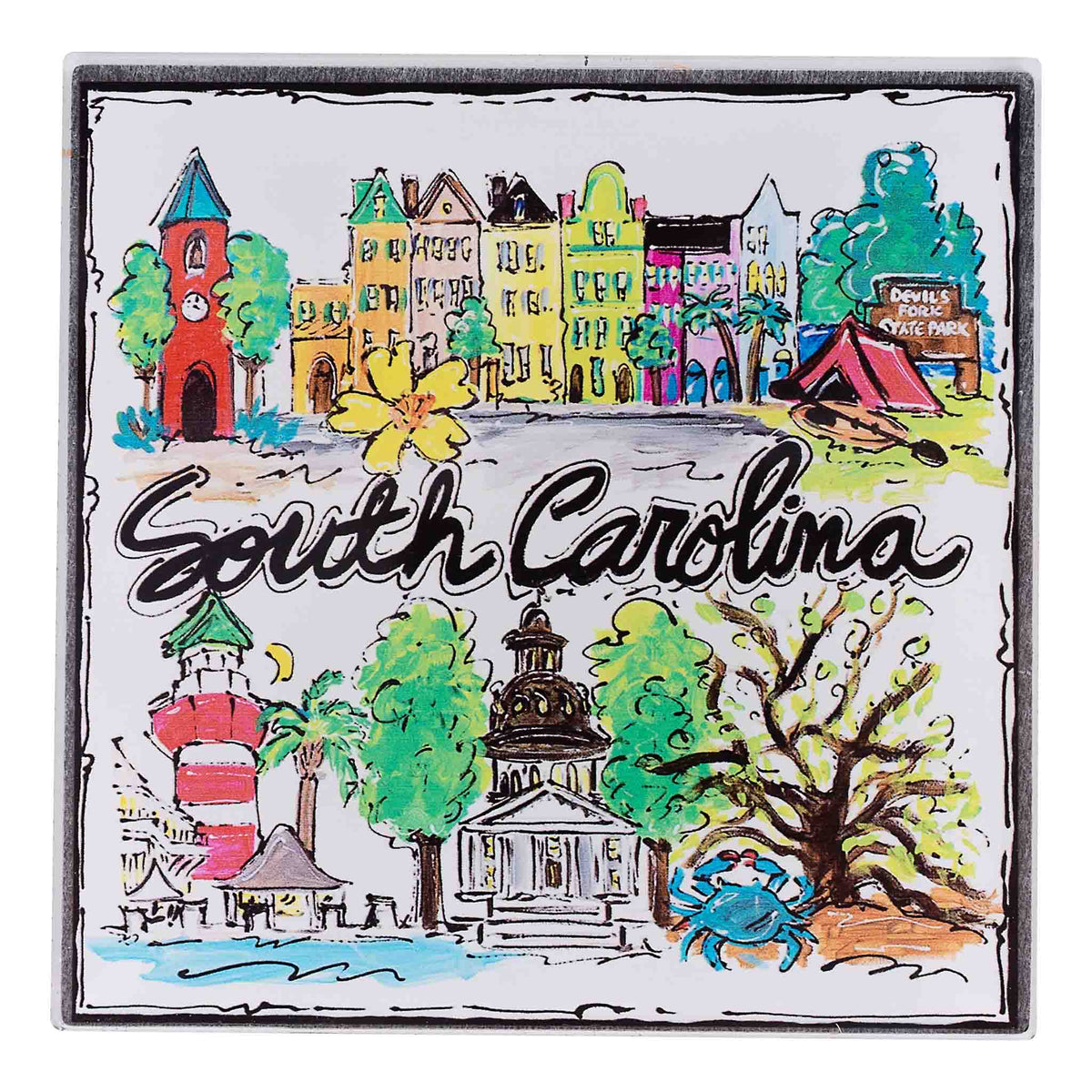 State of South Carolina Icon Magnet