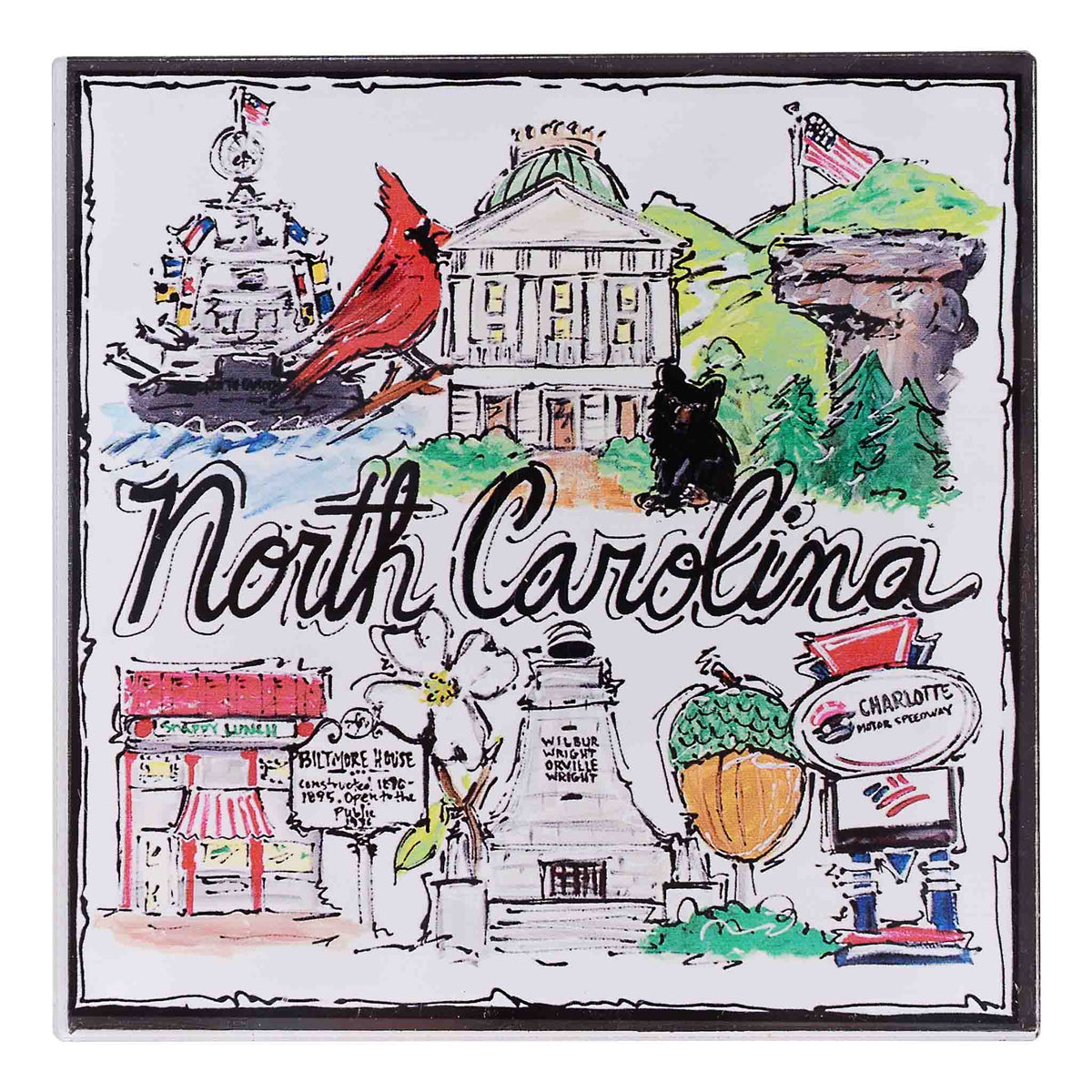 State of North Carolina Icon Magnet