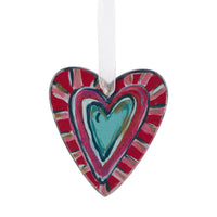 Wooden Heart Ornaments/set of 6