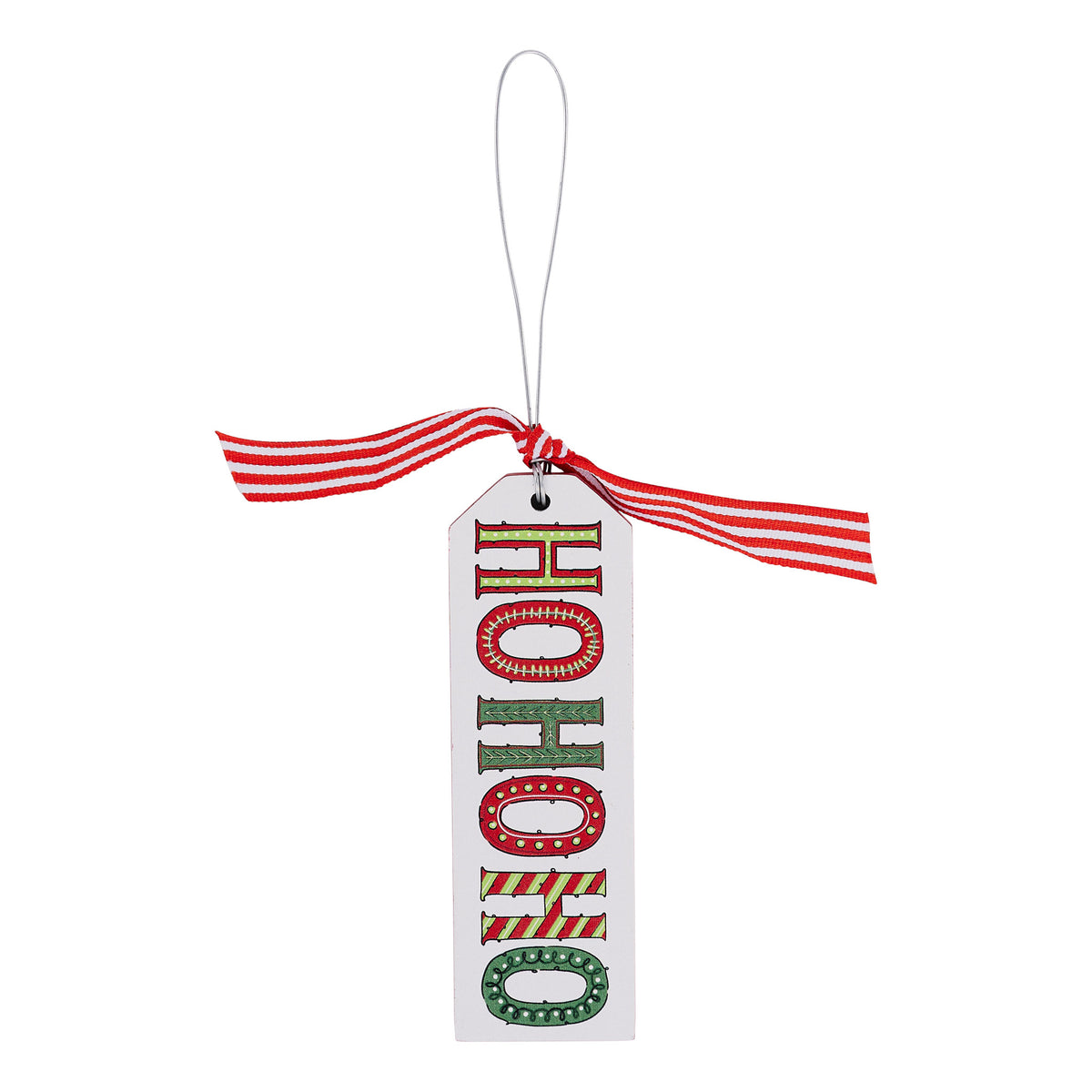 Classic Ho Ho Ho Wood Tag Ornament
