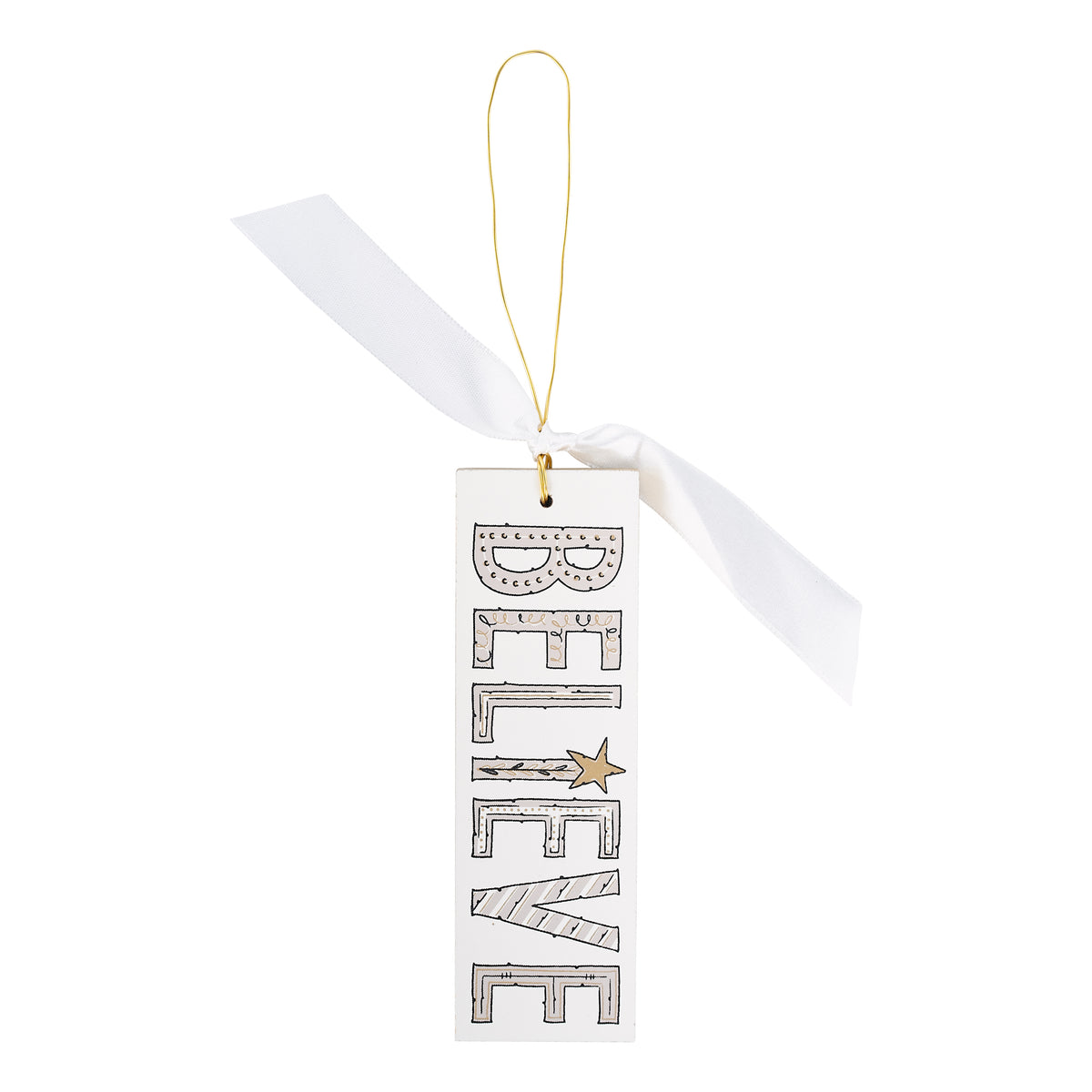 Neutral Believe Tag Ornament