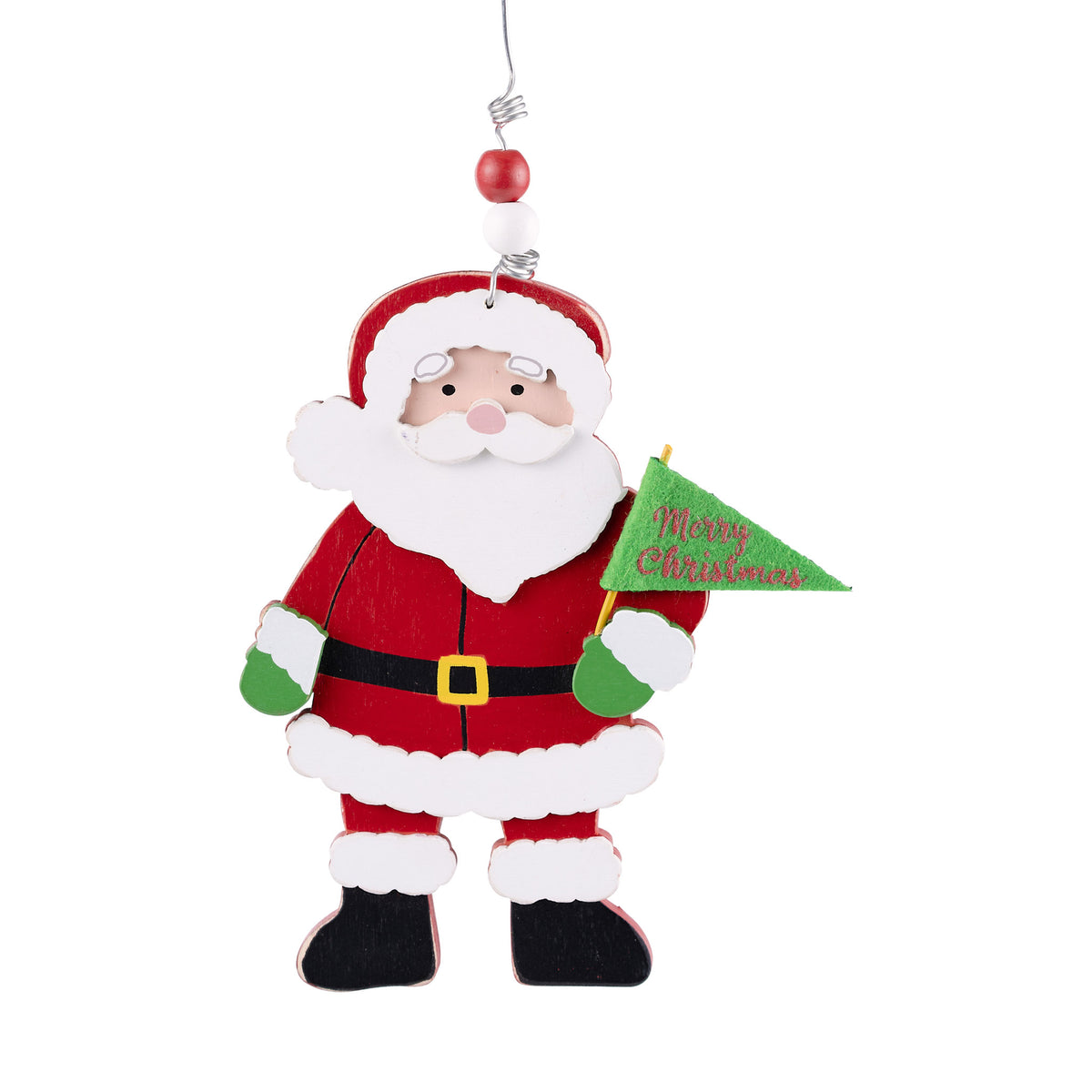 Santa Wooden Ornament