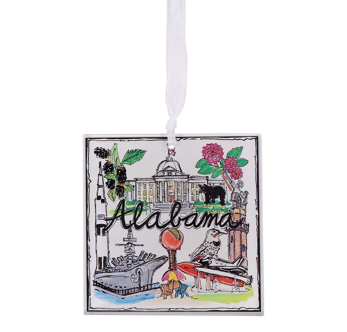 State of Alabama Acrylic Ornament