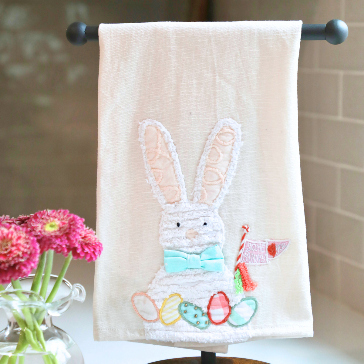 Some Bunny Loves You Flag Tea Towel