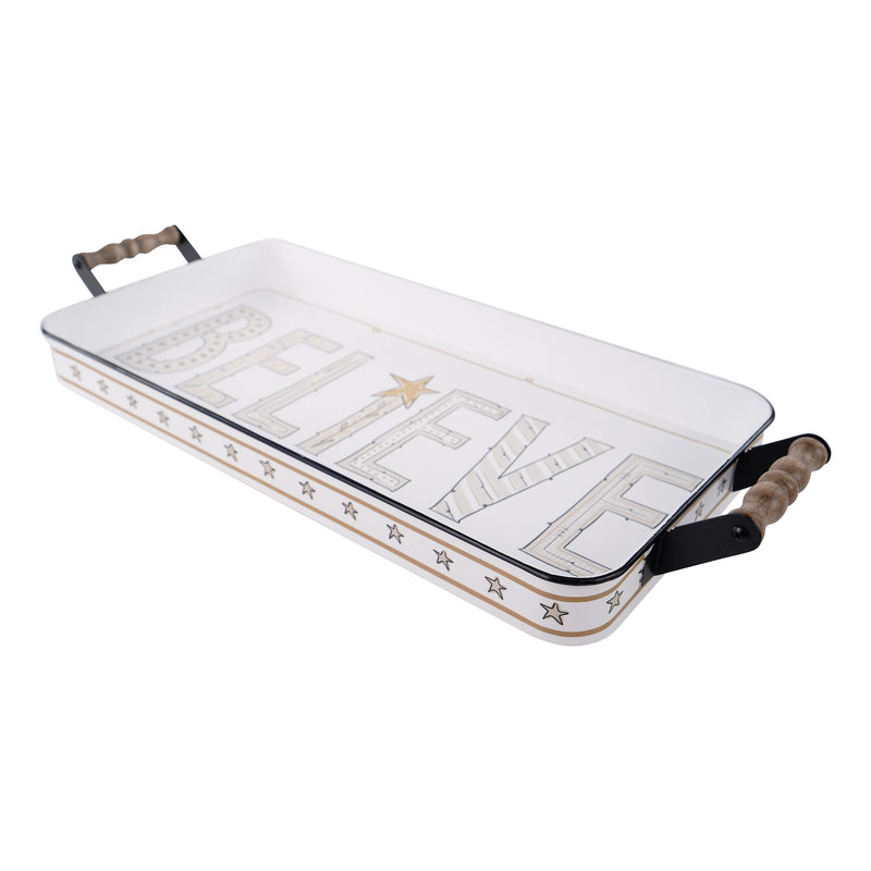 Believe Star Enamel Tray