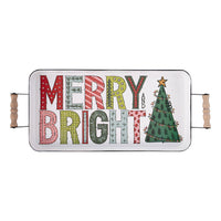 Colorful Merry and Bright Enamel Tray