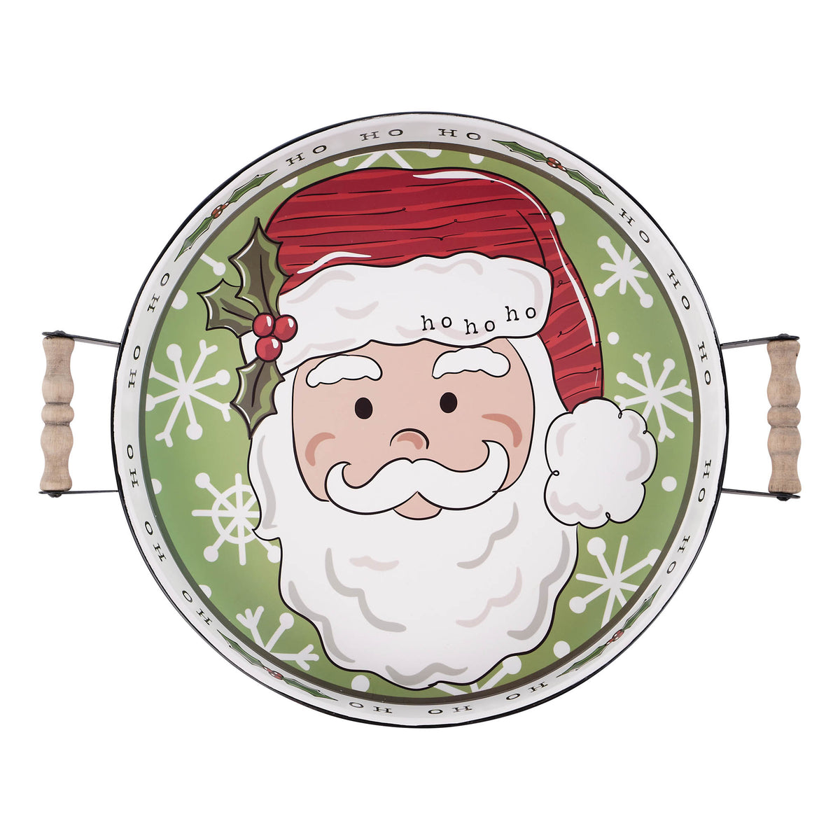 Classic Santa Ho Ho Ho Enamel Tray