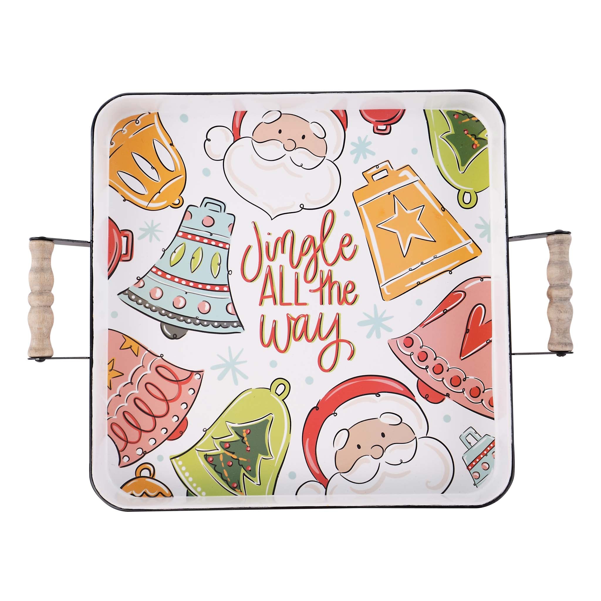 Glory Haus Jingle All the Way Santa Enamel Tray - Thumbnail 2