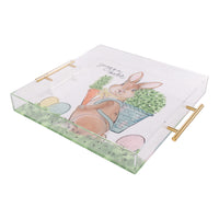 Bunny Basket and Eggs Acrylic Tray