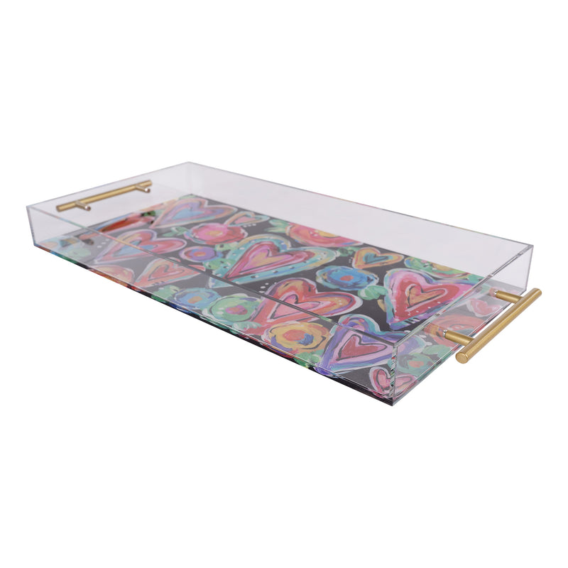 Colorful Hearts Acrylic Tray