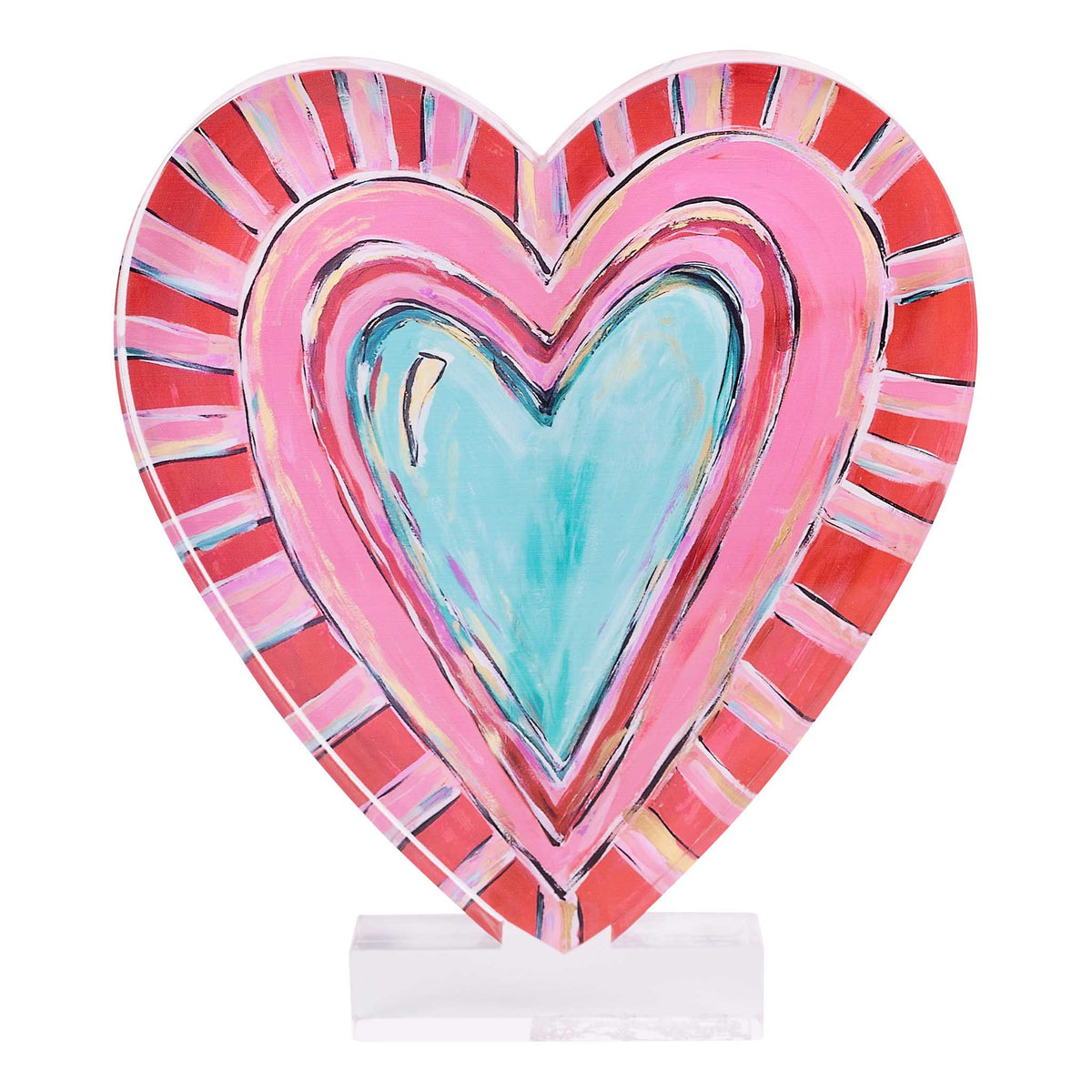 Striped Heart Acrylic Stand