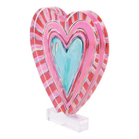 Striped Heart Acrylic Stand