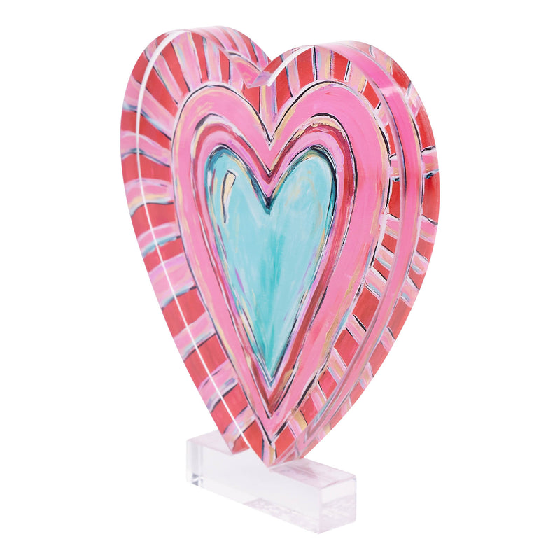 Striped Heart Acrylic Stand
