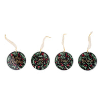 Holly Berry Acrylic Christmas Ornaments Set/4