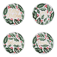 Merry Christmas Holly Coaster Set/4