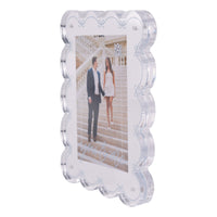 Clear acrylic photo frame with a couple on a staircase