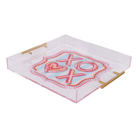 Decorative tray with 'XO' design on a white background