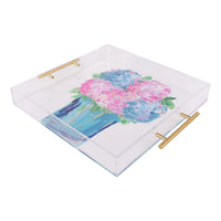 Hydrangea In Bloom Acrylic Tray