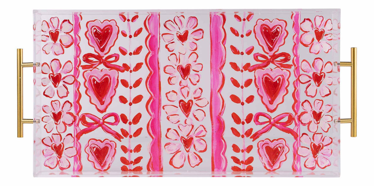 Sweetheart Stripe Acrylic Tray