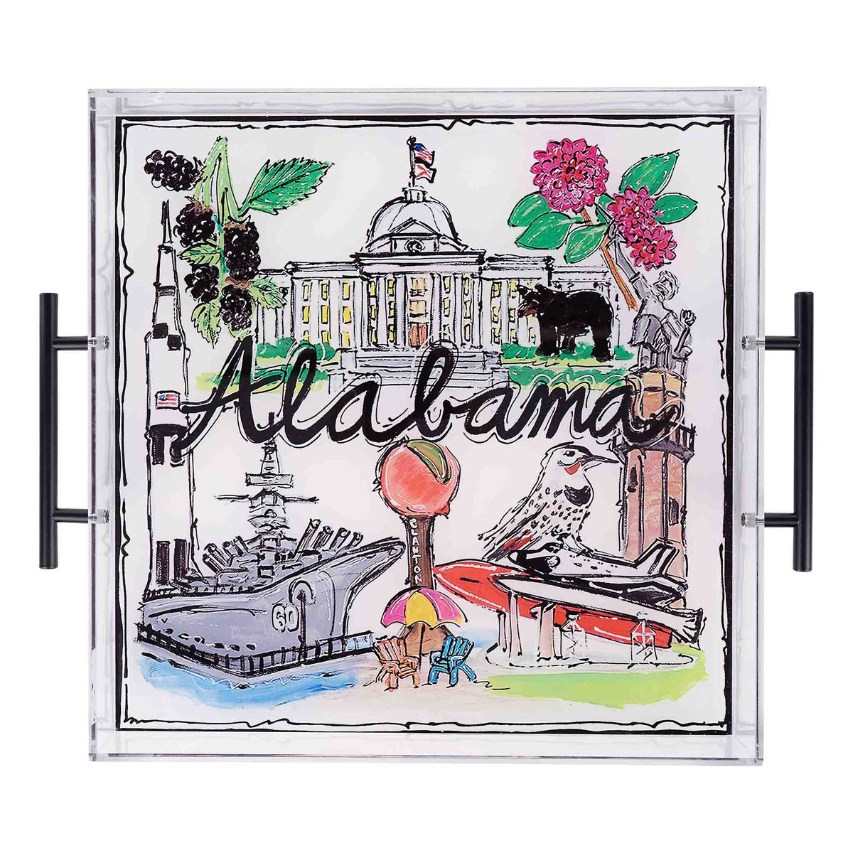 State of Alabama Icon Acrylic Tray
