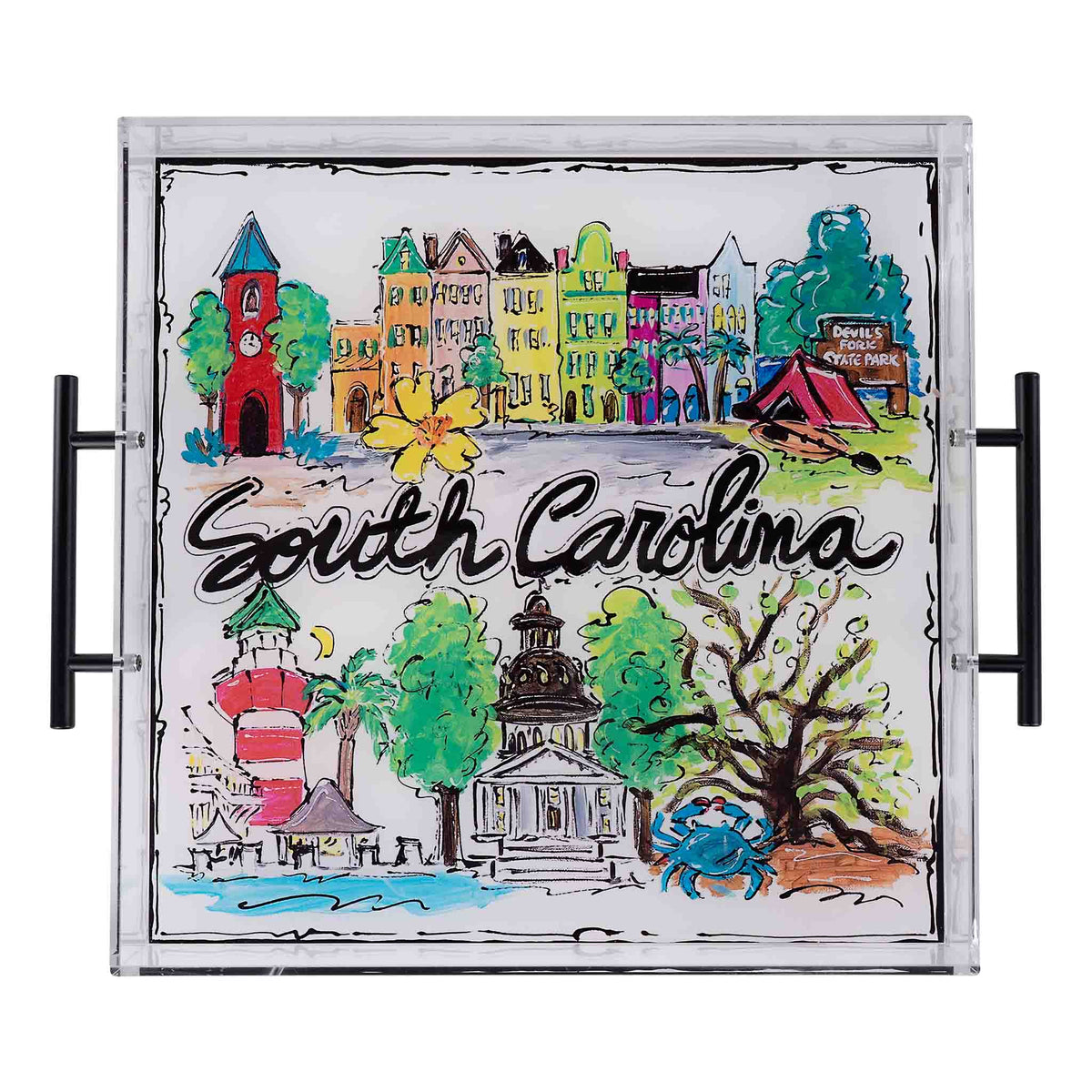 State of South Carolina Icon Acrylic Tray