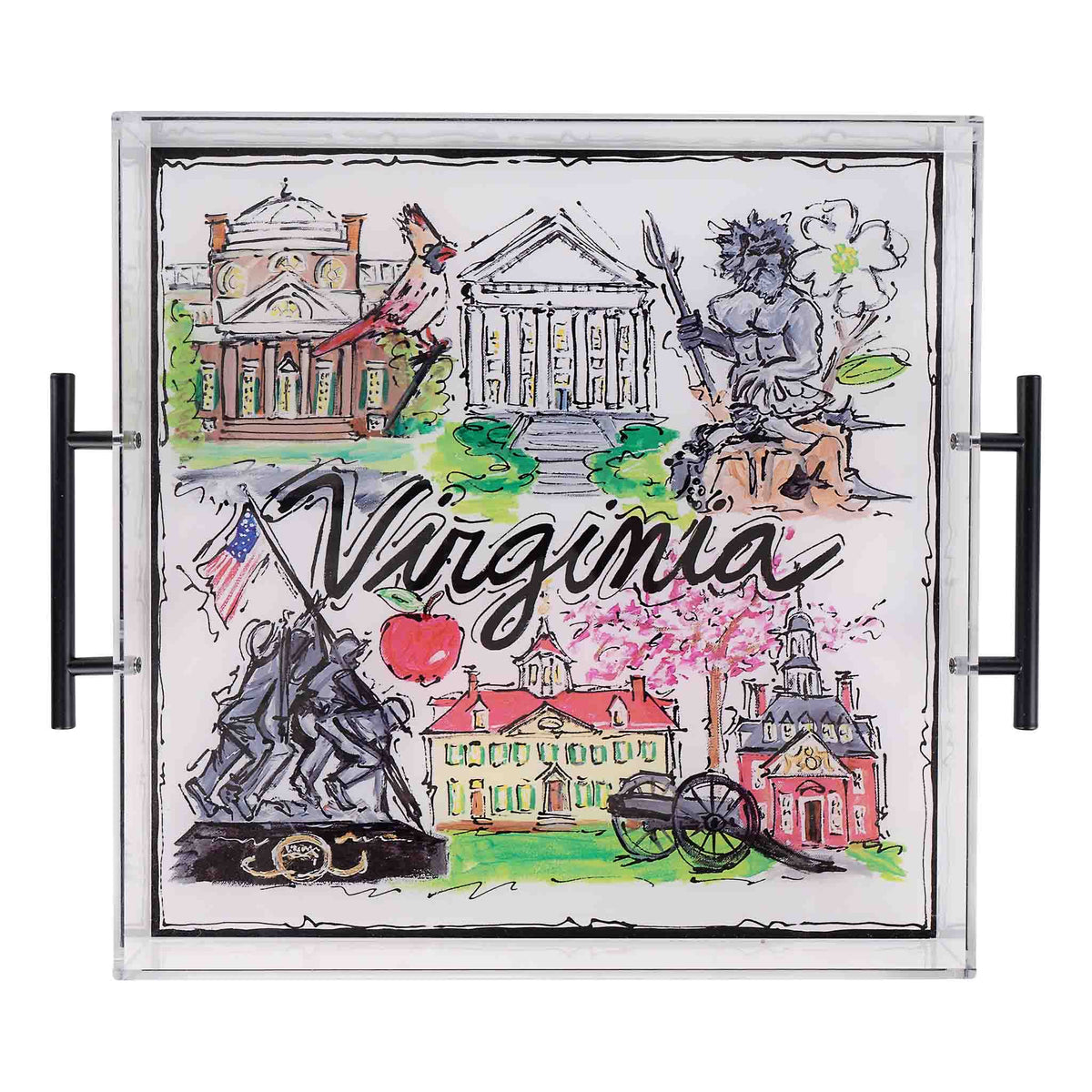State of Virginia Icon Acrylic Tray