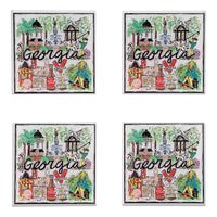 State of Georgia Icon Acrylic Coaster Set/4