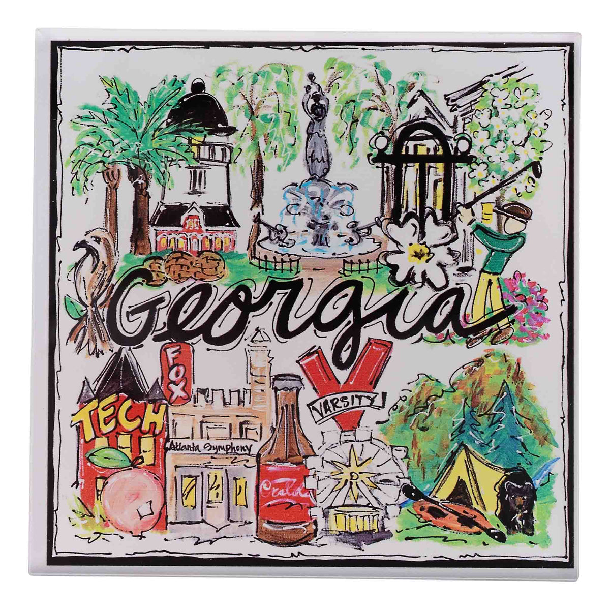 State of Georgia Icon Acrylic Coaster Set/4
