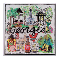 State of Georgia Icon Acrylic Coaster Set/4
