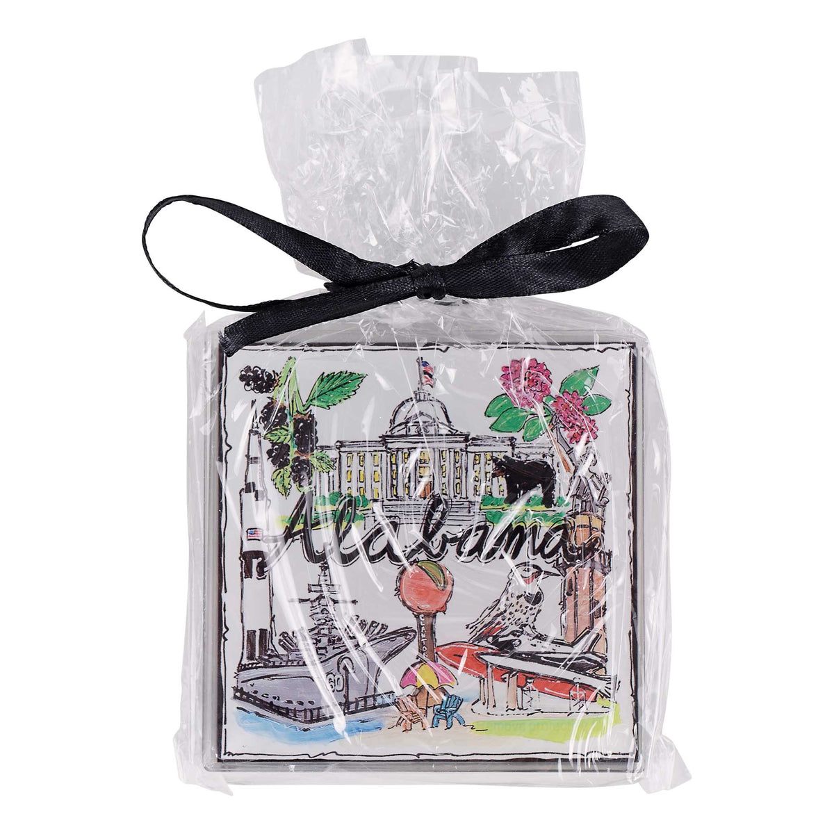 State of Alabama Icon Acrylic Coaster Set/4