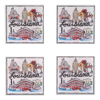 State of Louisiana Icon Acrylic Coaster Set/4