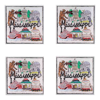 State of Mississippi Icon Acrylic Coaster Set/4