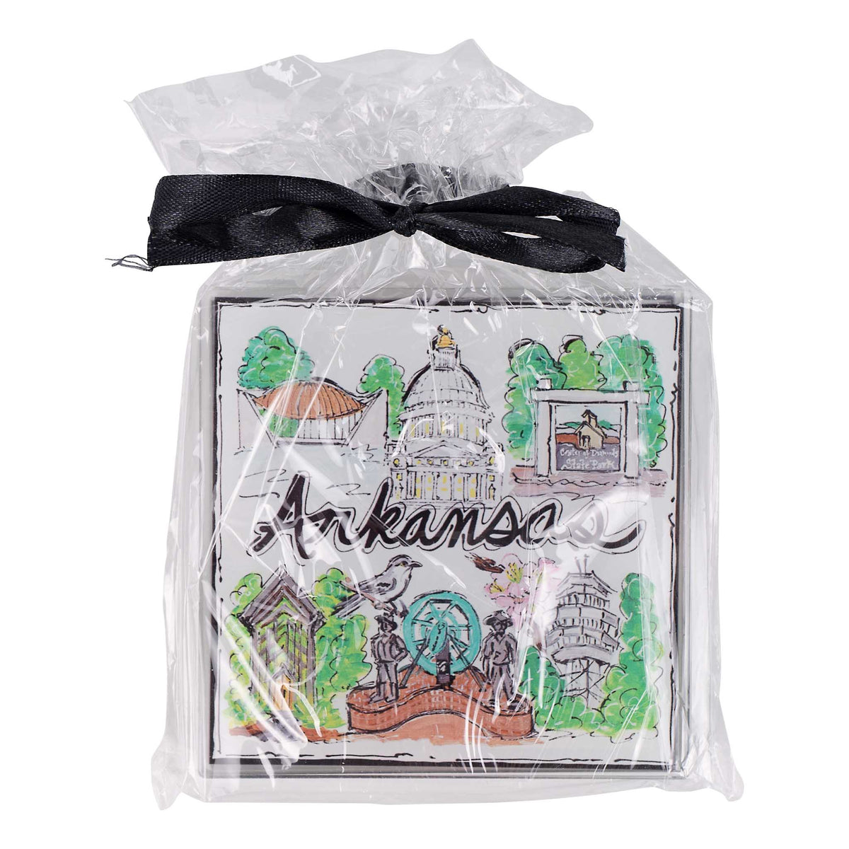 State of Arkansas Acrylic Coaster Set/4