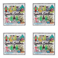 State of South Carolina Icon Acrylic Coaster Set/4