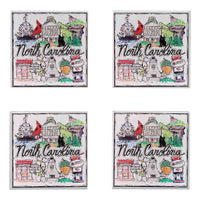 State of North Carolina Icon Acrylic Coaster Set/4
