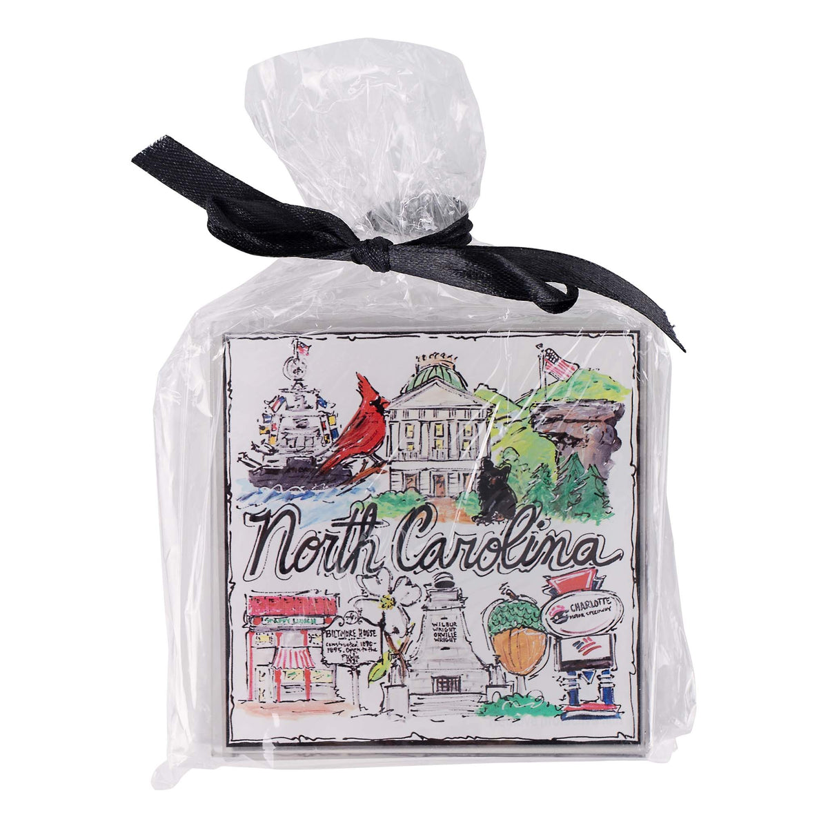 State of North Carolina Icon Acrylic Coaster Set/4